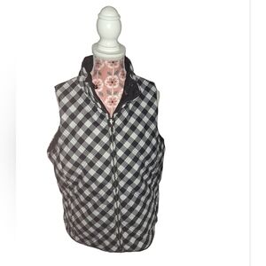 Reversible Gingham Puffer Vest EUC Size M